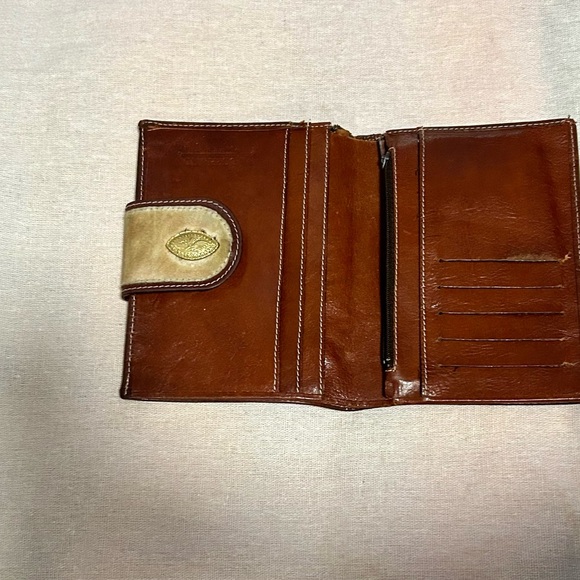 Zebra Print Italian Leather Bocci Made in Italy Leather Wallet with Brown Mohair - Picture 4 of 13